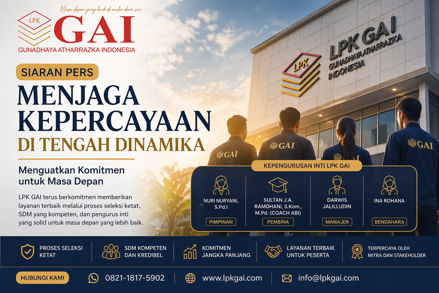 Berita Utama: SIARAN PERS LPK GUNADHAYA ATHARRAZKA INDONESIA (LPK GAI)